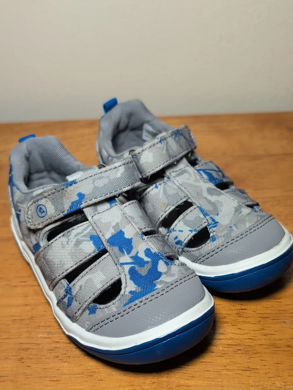 Stride Rite SR Hadley 2.0 Sneaker Sandals Gray + Blue Camo Toddler Boy Size 6